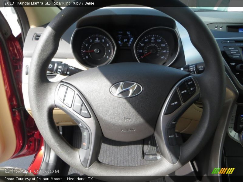 Sparkling Ruby / Beige 2013 Hyundai Elantra GLS