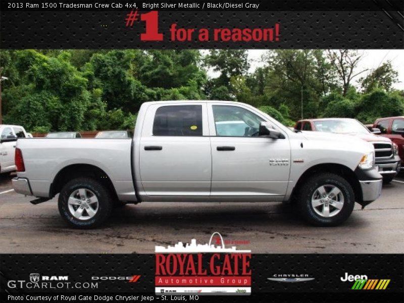 Bright Silver Metallic / Black/Diesel Gray 2013 Ram 1500 Tradesman Crew Cab 4x4