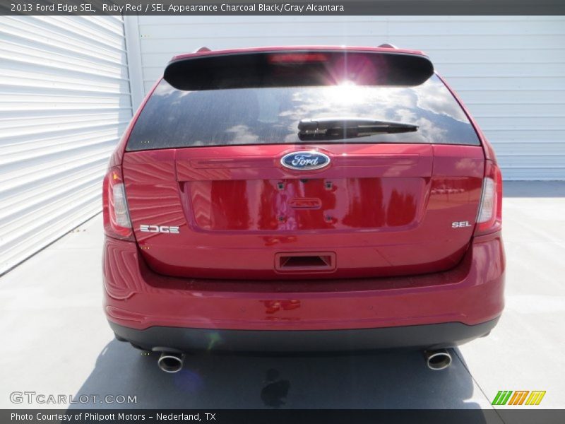 Ruby Red / SEL Appearance Charcoal Black/Gray Alcantara 2013 Ford Edge SEL