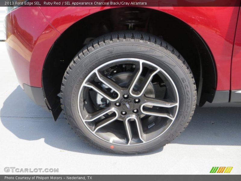 Ruby Red / SEL Appearance Charcoal Black/Gray Alcantara 2013 Ford Edge SEL