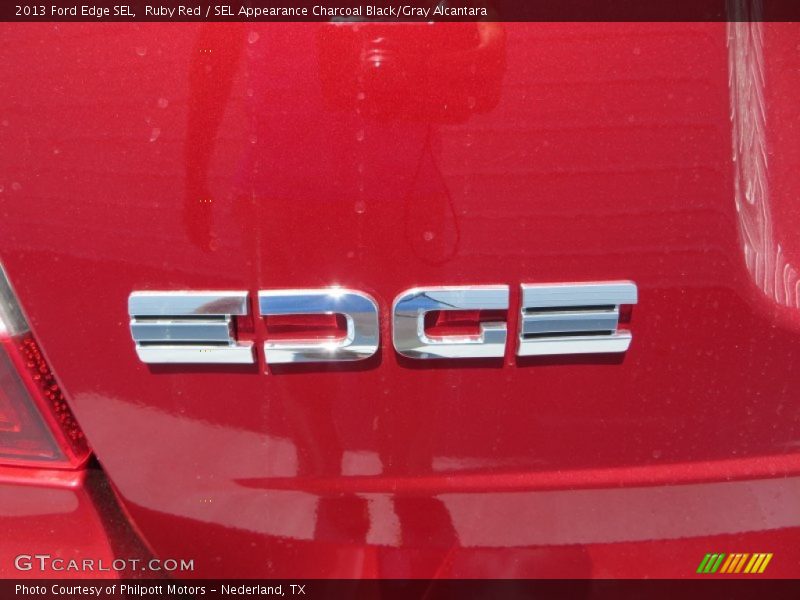Ruby Red / SEL Appearance Charcoal Black/Gray Alcantara 2013 Ford Edge SEL