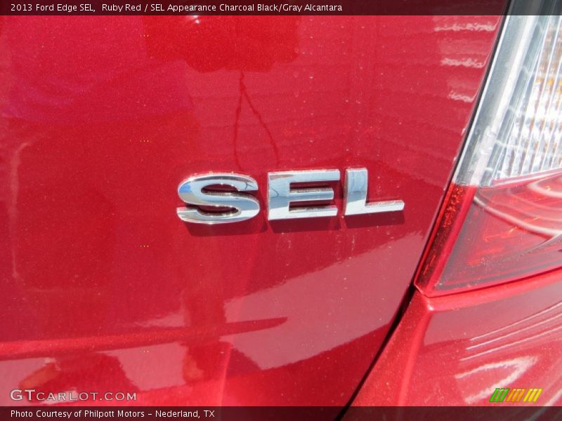 Ruby Red / SEL Appearance Charcoal Black/Gray Alcantara 2013 Ford Edge SEL