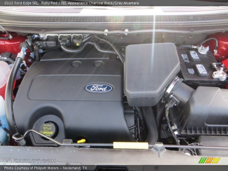Ruby Red / SEL Appearance Charcoal Black/Gray Alcantara 2013 Ford Edge SEL