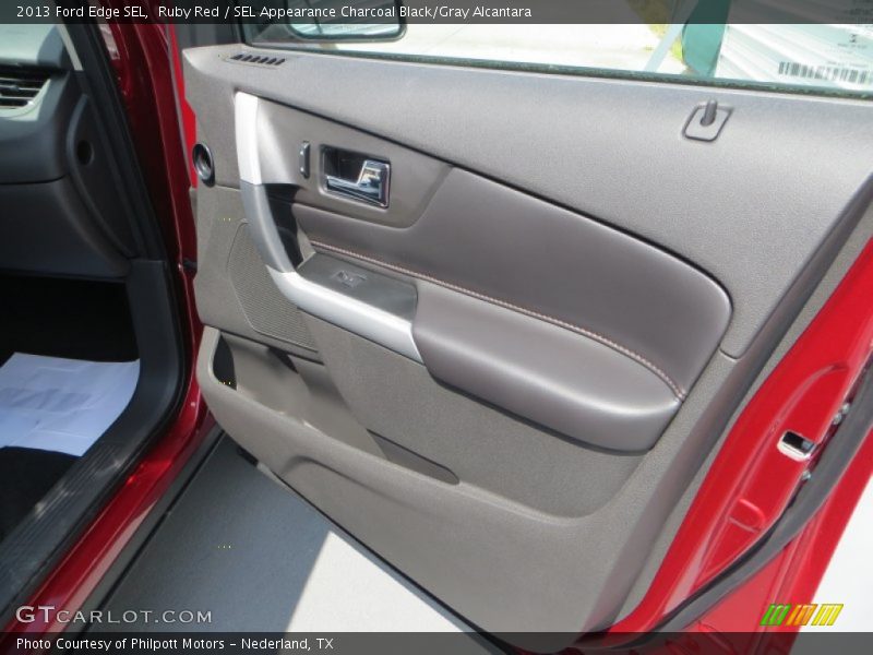 Ruby Red / SEL Appearance Charcoal Black/Gray Alcantara 2013 Ford Edge SEL