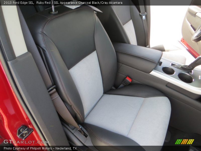 Ruby Red / SEL Appearance Charcoal Black/Gray Alcantara 2013 Ford Edge SEL