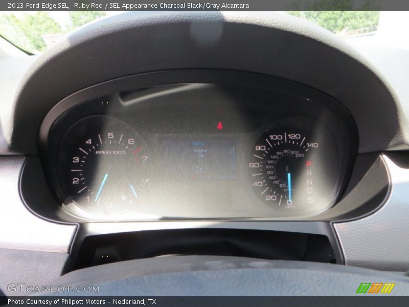 Ruby Red / SEL Appearance Charcoal Black/Gray Alcantara 2013 Ford Edge SEL