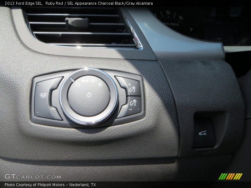 Ruby Red / SEL Appearance Charcoal Black/Gray Alcantara 2013 Ford Edge SEL