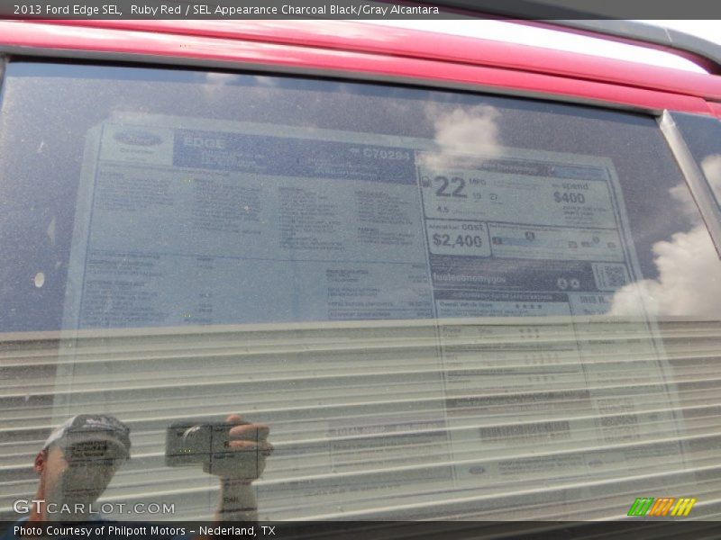 Ruby Red / SEL Appearance Charcoal Black/Gray Alcantara 2013 Ford Edge SEL