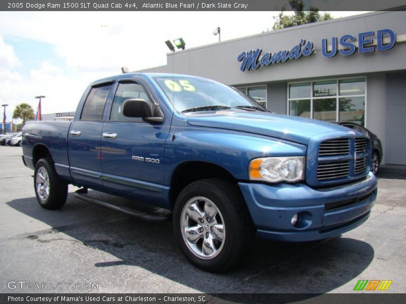 Atlantic Blue Pearl / Dark Slate Gray 2005 Dodge Ram 1500 SLT Quad Cab 4x4