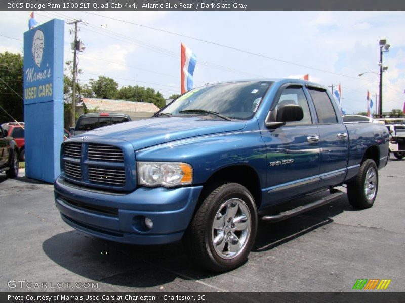 Atlantic Blue Pearl / Dark Slate Gray 2005 Dodge Ram 1500 SLT Quad Cab 4x4
