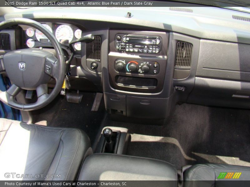 Atlantic Blue Pearl / Dark Slate Gray 2005 Dodge Ram 1500 SLT Quad Cab 4x4