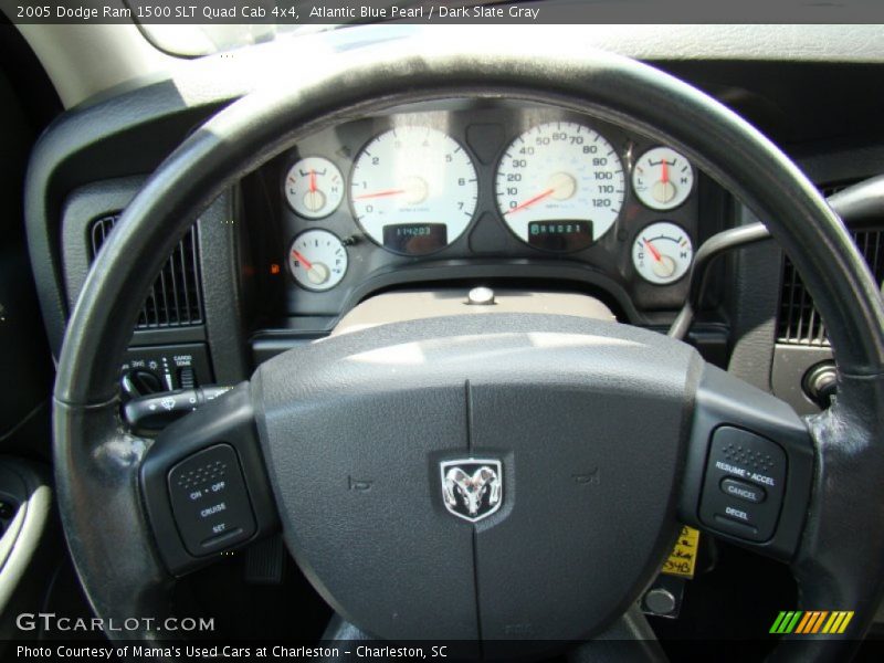 Atlantic Blue Pearl / Dark Slate Gray 2005 Dodge Ram 1500 SLT Quad Cab 4x4