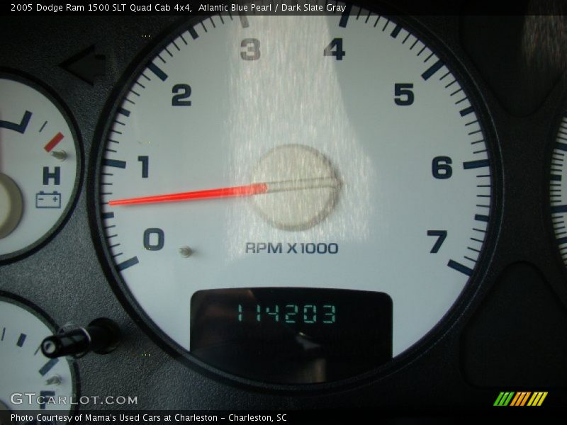 Atlantic Blue Pearl / Dark Slate Gray 2005 Dodge Ram 1500 SLT Quad Cab 4x4