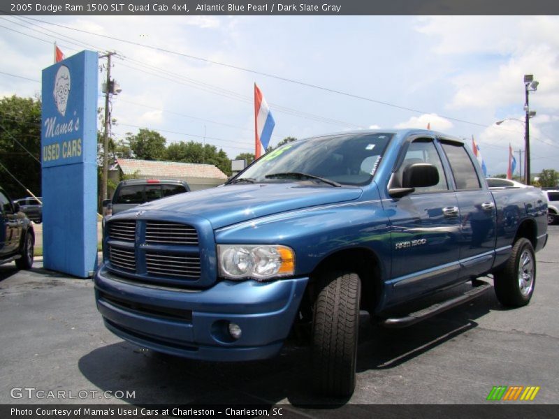 Atlantic Blue Pearl / Dark Slate Gray 2005 Dodge Ram 1500 SLT Quad Cab 4x4