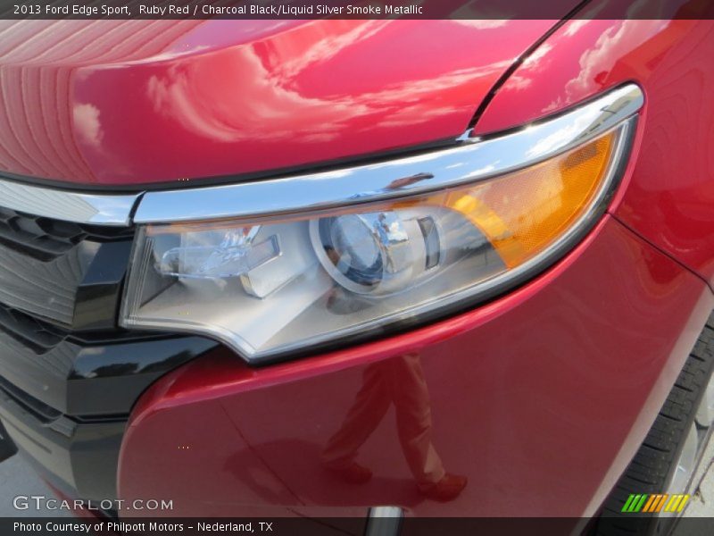 Ruby Red / Charcoal Black/Liquid Silver Smoke Metallic 2013 Ford Edge Sport