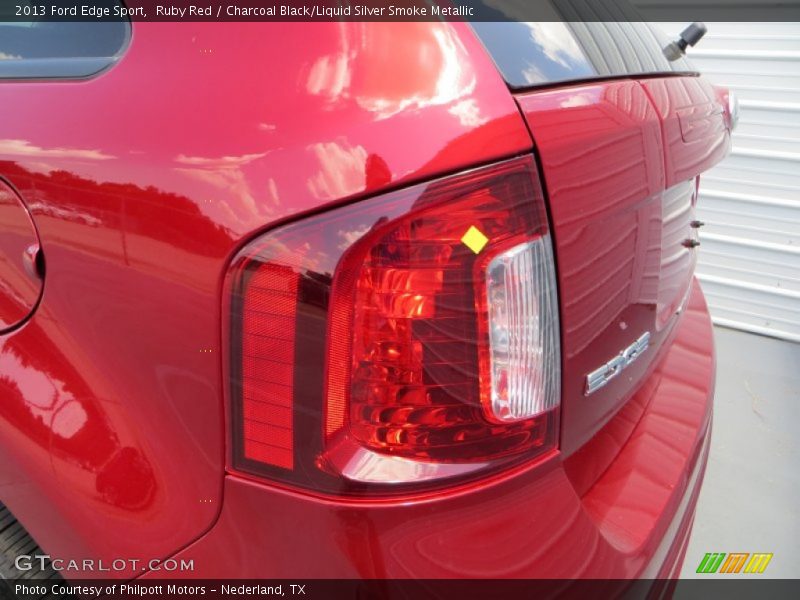 Ruby Red / Charcoal Black/Liquid Silver Smoke Metallic 2013 Ford Edge Sport