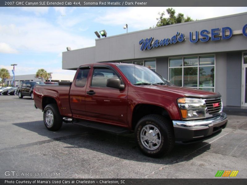 Sonoma Red Metallic / Dark Pewter 2007 GMC Canyon SLE Extended Cab 4x4