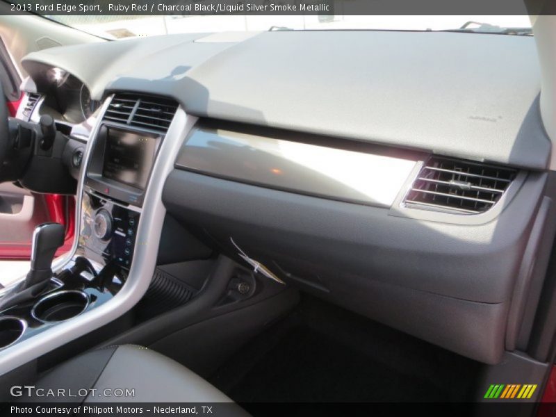 Ruby Red / Charcoal Black/Liquid Silver Smoke Metallic 2013 Ford Edge Sport