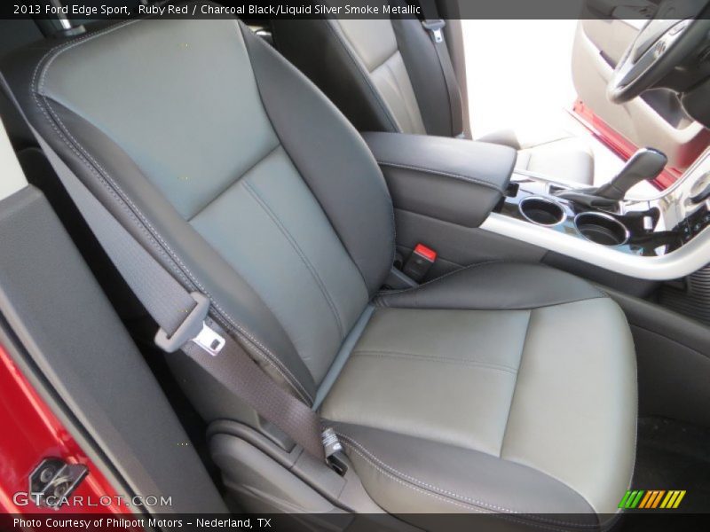 Ruby Red / Charcoal Black/Liquid Silver Smoke Metallic 2013 Ford Edge Sport