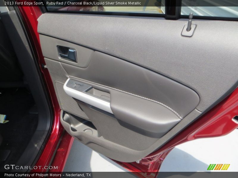Ruby Red / Charcoal Black/Liquid Silver Smoke Metallic 2013 Ford Edge Sport