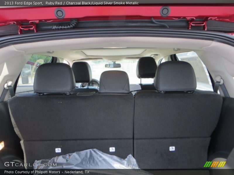 Ruby Red / Charcoal Black/Liquid Silver Smoke Metallic 2013 Ford Edge Sport