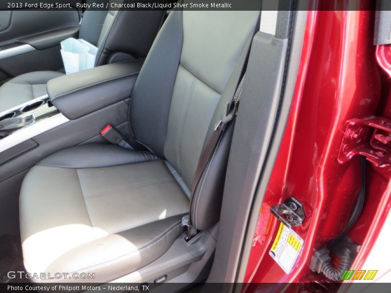Ruby Red / Charcoal Black/Liquid Silver Smoke Metallic 2013 Ford Edge Sport