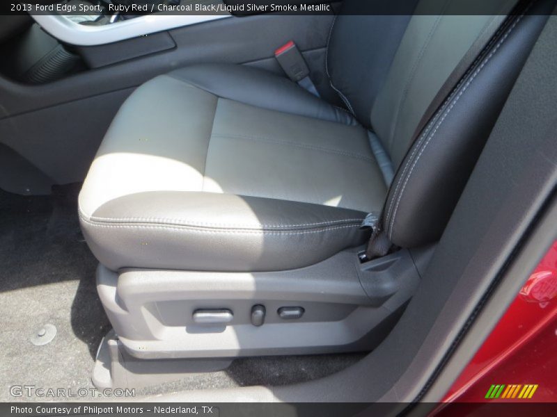 Ruby Red / Charcoal Black/Liquid Silver Smoke Metallic 2013 Ford Edge Sport