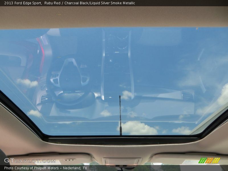 Ruby Red / Charcoal Black/Liquid Silver Smoke Metallic 2013 Ford Edge Sport