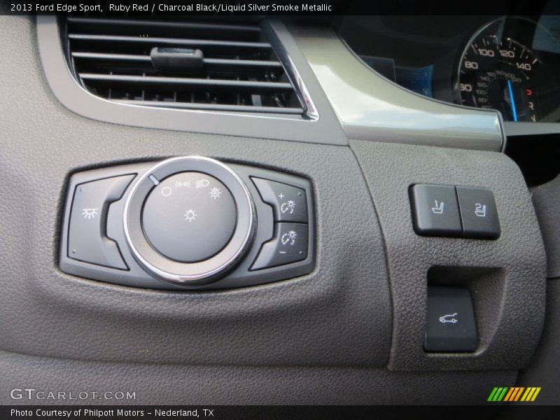 Ruby Red / Charcoal Black/Liquid Silver Smoke Metallic 2013 Ford Edge Sport