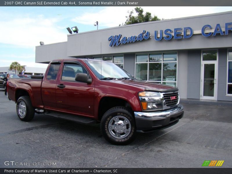 Sonoma Red Metallic / Dark Pewter 2007 GMC Canyon SLE Extended Cab 4x4