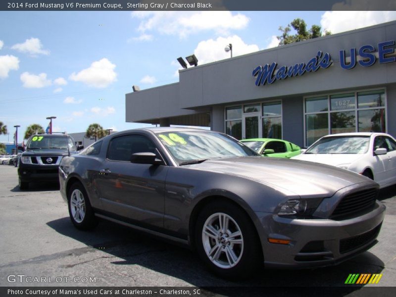 Sterling Gray / Charcoal Black 2014 Ford Mustang V6 Premium Coupe