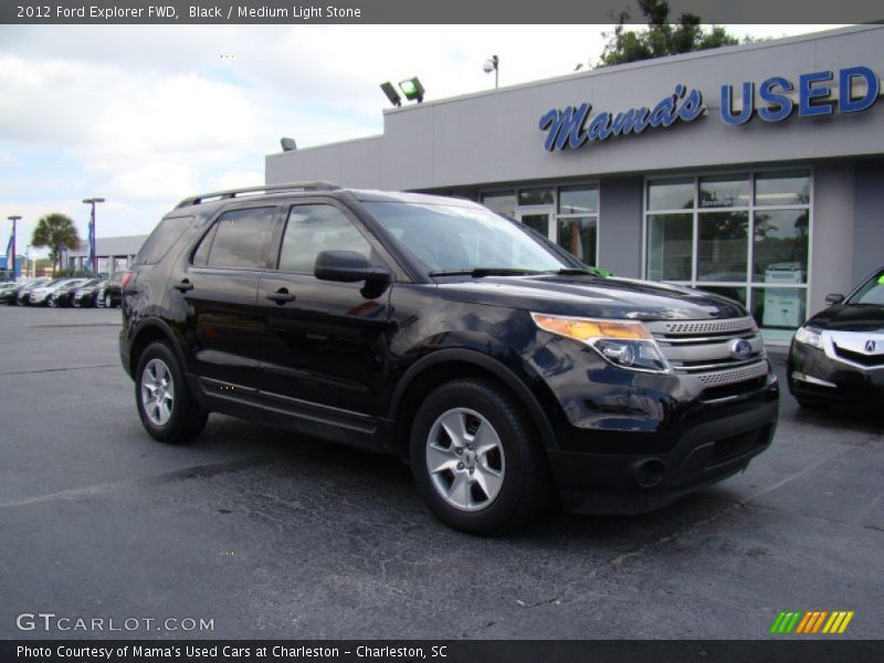 Black / Medium Light Stone 2012 Ford Explorer FWD