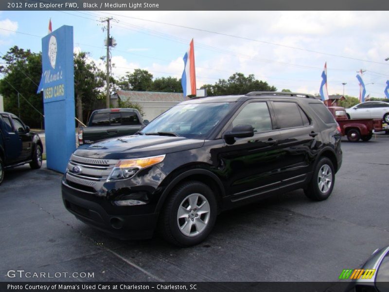 Black / Medium Light Stone 2012 Ford Explorer FWD