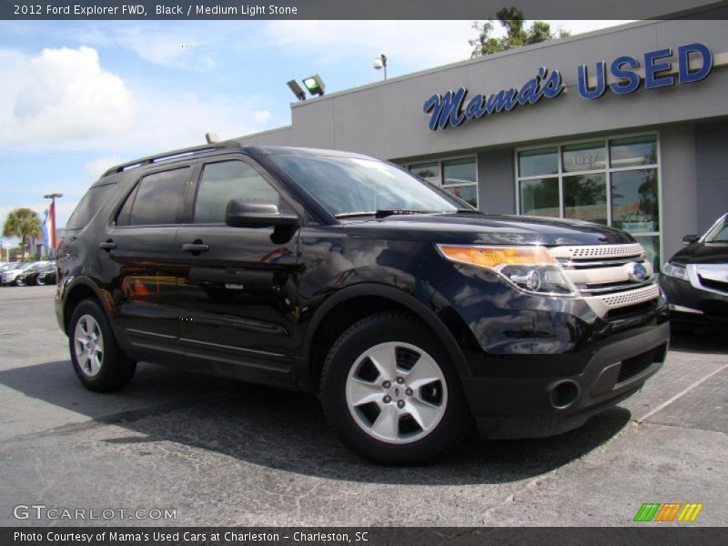 Black / Medium Light Stone 2012 Ford Explorer FWD