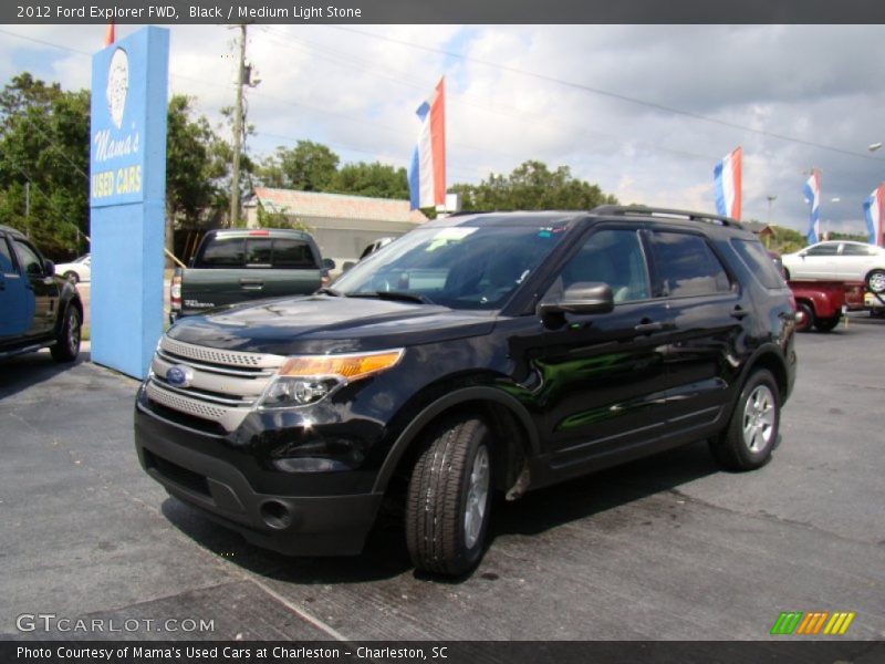 Black / Medium Light Stone 2012 Ford Explorer FWD