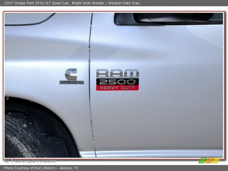 Bright Silver Metallic / Medium Slate Gray 2007 Dodge Ram 2500 SLT Quad Cab