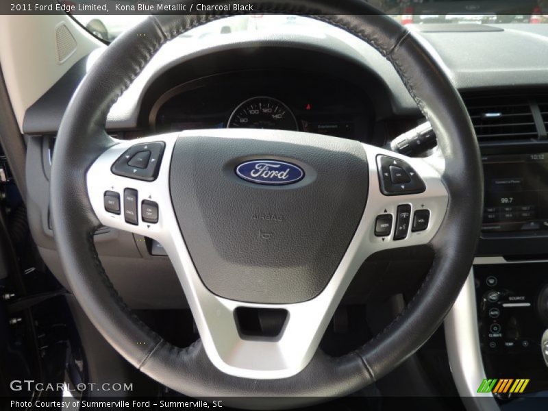 Kona Blue Metallic / Charcoal Black 2011 Ford Edge Limited