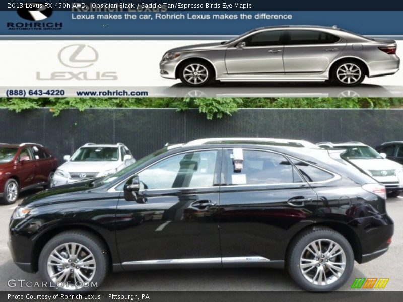 Obsidian Black / Saddle Tan/Espresso Birds Eye Maple 2013 Lexus RX 450h AWD