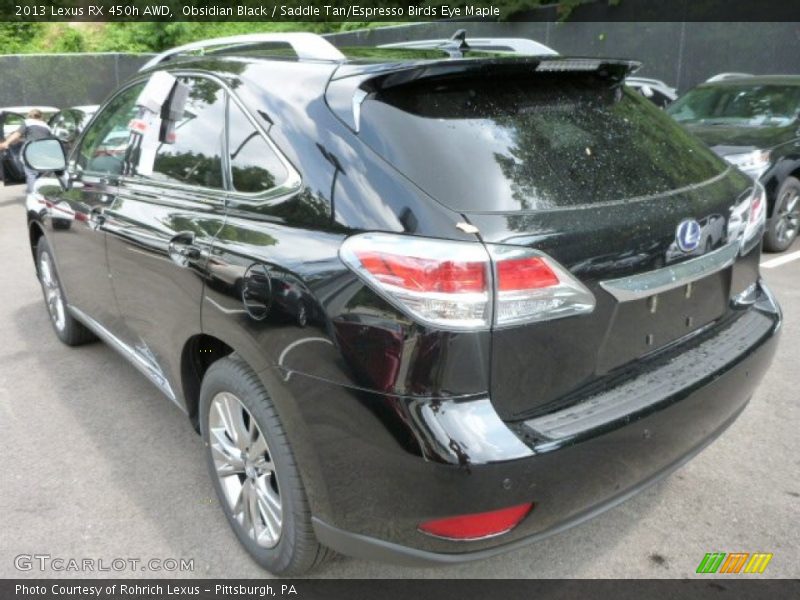 Obsidian Black / Saddle Tan/Espresso Birds Eye Maple 2013 Lexus RX 450h AWD