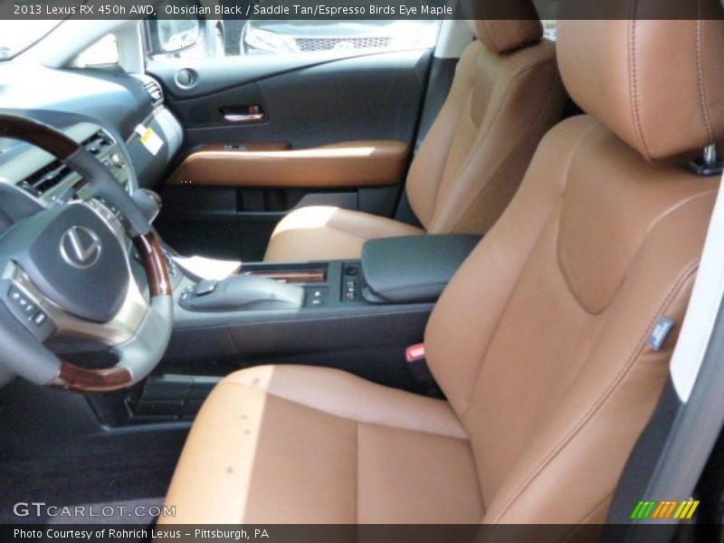 Obsidian Black / Saddle Tan/Espresso Birds Eye Maple 2013 Lexus RX 450h AWD