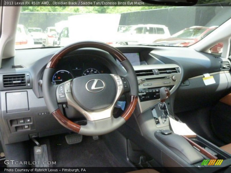 Obsidian Black / Saddle Tan/Espresso Birds Eye Maple 2013 Lexus RX 450h AWD