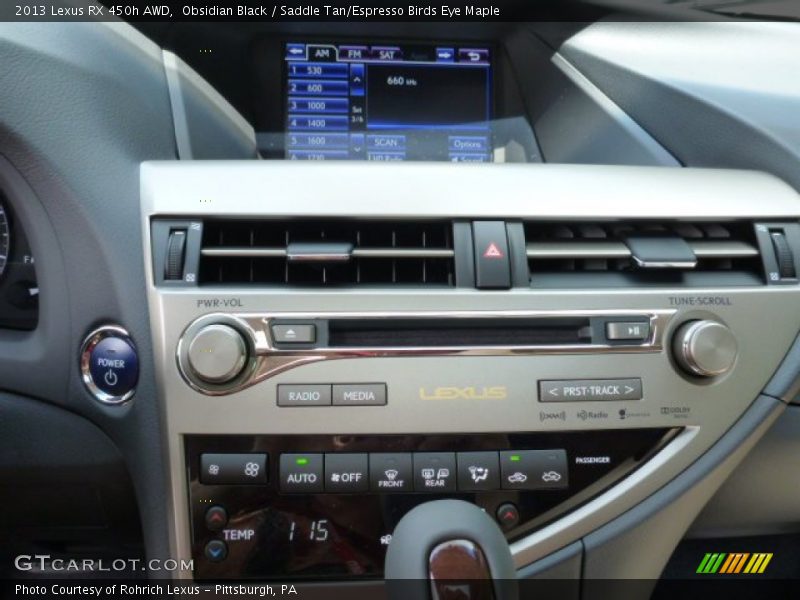 Obsidian Black / Saddle Tan/Espresso Birds Eye Maple 2013 Lexus RX 450h AWD