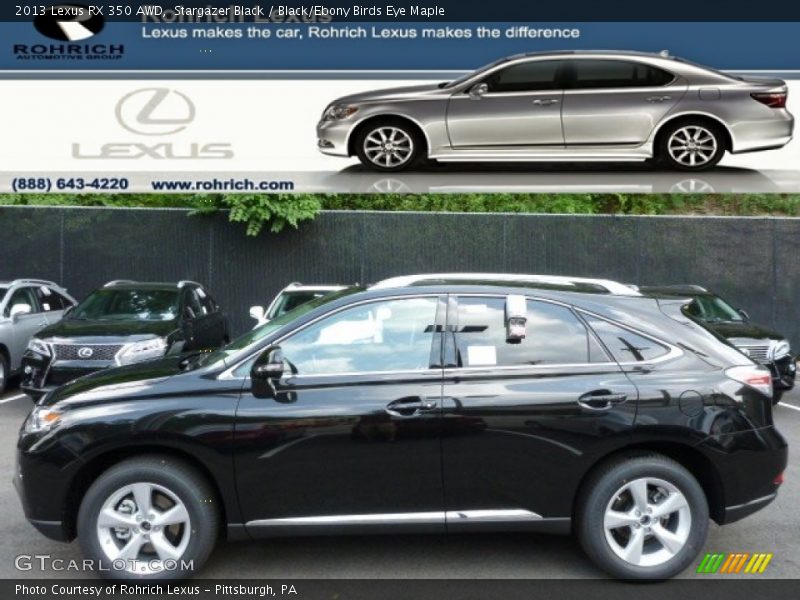 Stargazer Black / Black/Ebony Birds Eye Maple 2013 Lexus RX 350 AWD