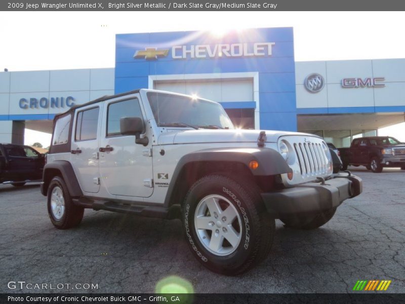 Bright Silver Metallic / Dark Slate Gray/Medium Slate Gray 2009 Jeep Wrangler Unlimited X