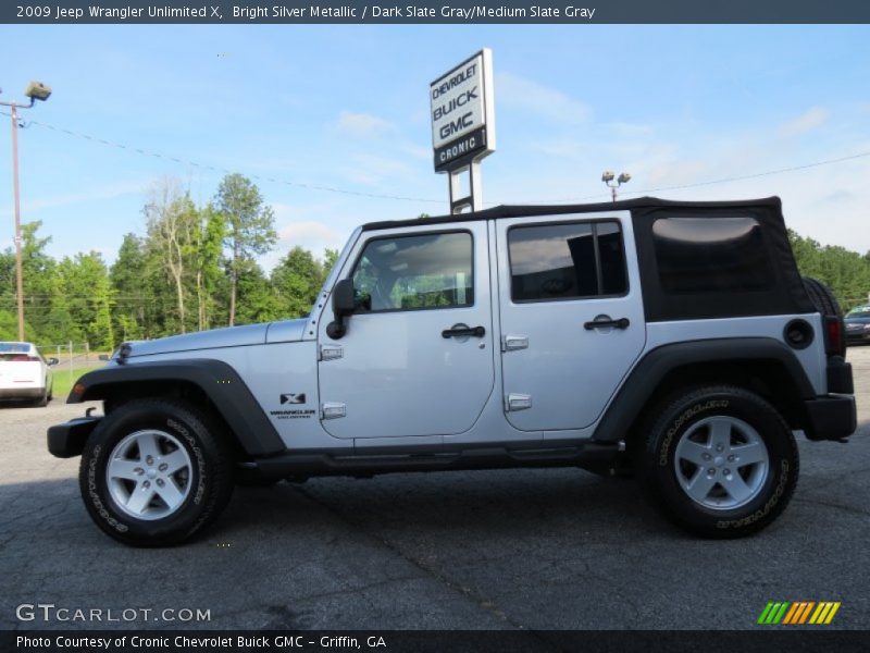 Bright Silver Metallic / Dark Slate Gray/Medium Slate Gray 2009 Jeep Wrangler Unlimited X