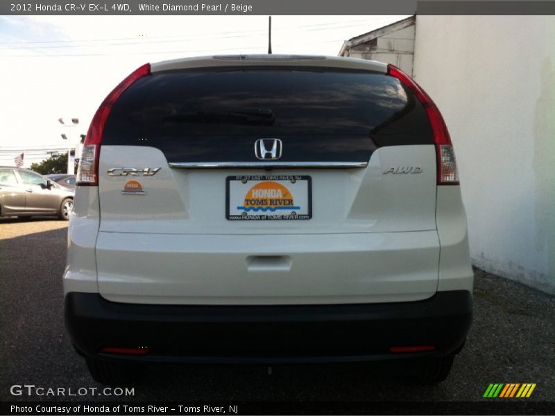 White Diamond Pearl / Beige 2012 Honda CR-V EX-L 4WD