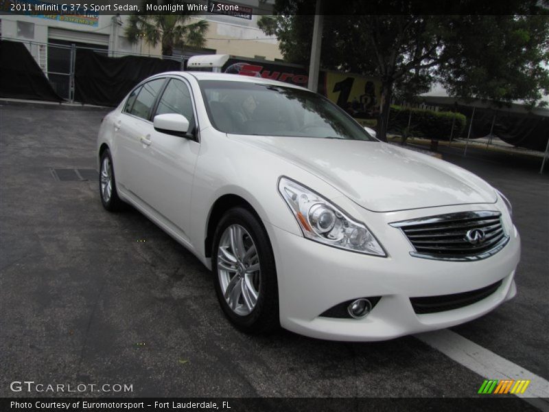 Moonlight White / Stone 2011 Infiniti G 37 S Sport Sedan