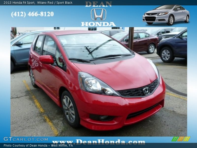 Milano Red / Sport Black 2013 Honda Fit Sport