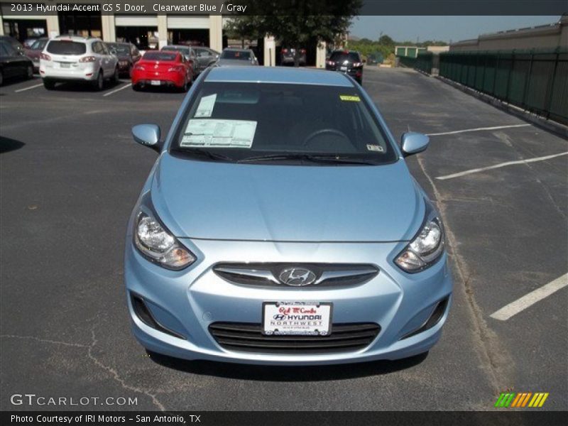 Clearwater Blue / Gray 2013 Hyundai Accent GS 5 Door