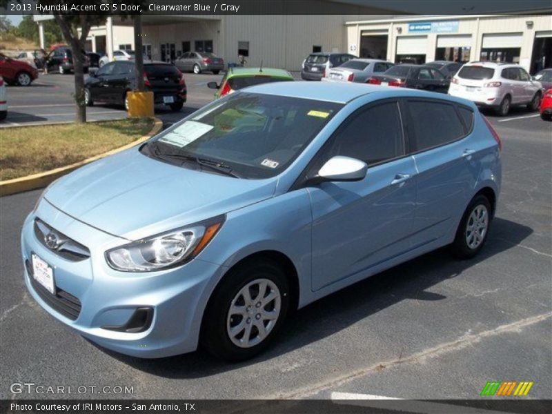 Clearwater Blue / Gray 2013 Hyundai Accent GS 5 Door